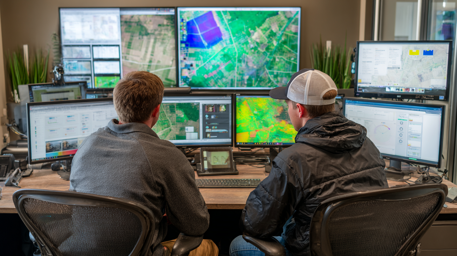 Agriculture and food professionals using AI technology